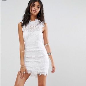 FREE PEOPLE white lace mini dress